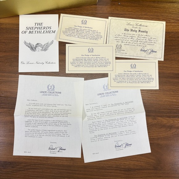 Lenox The Nativity Porcelain Set with Original Box and Certs lot of 7 1990's - Picture 9 of 15